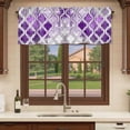 thumbnail image 6 of Purple Morocco Curtain Valances for Windows, Kitchen Valance Window Treatments Panel 2 Pack, Rustic Country Smear Street Mottled Art Rod Pocket Short Curtains for Bathroom Bedroom 42 x 12 Inch, 6 of 8