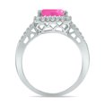 thumbnail image 2 of SZUL Women's 2 1/2 Carat TW Emerald Cut Pink Topaz Diamond Ring in 10K White Gold, 2 of 6