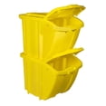 thumbnail image 2 of Suncast BH18YEL2 Bac de Recyclage Empilable Contenants avec Couvercles, Jaune (2 Pack), 2 of 2