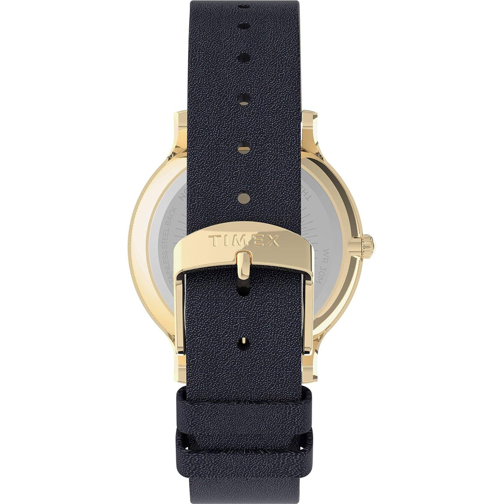 Timex TW2V049009J Women's White Dial Leather Strap Dress Watch