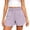 Purple, variant on Women's Gingham Shorts Lace Trim Pocketed Casual Shorts