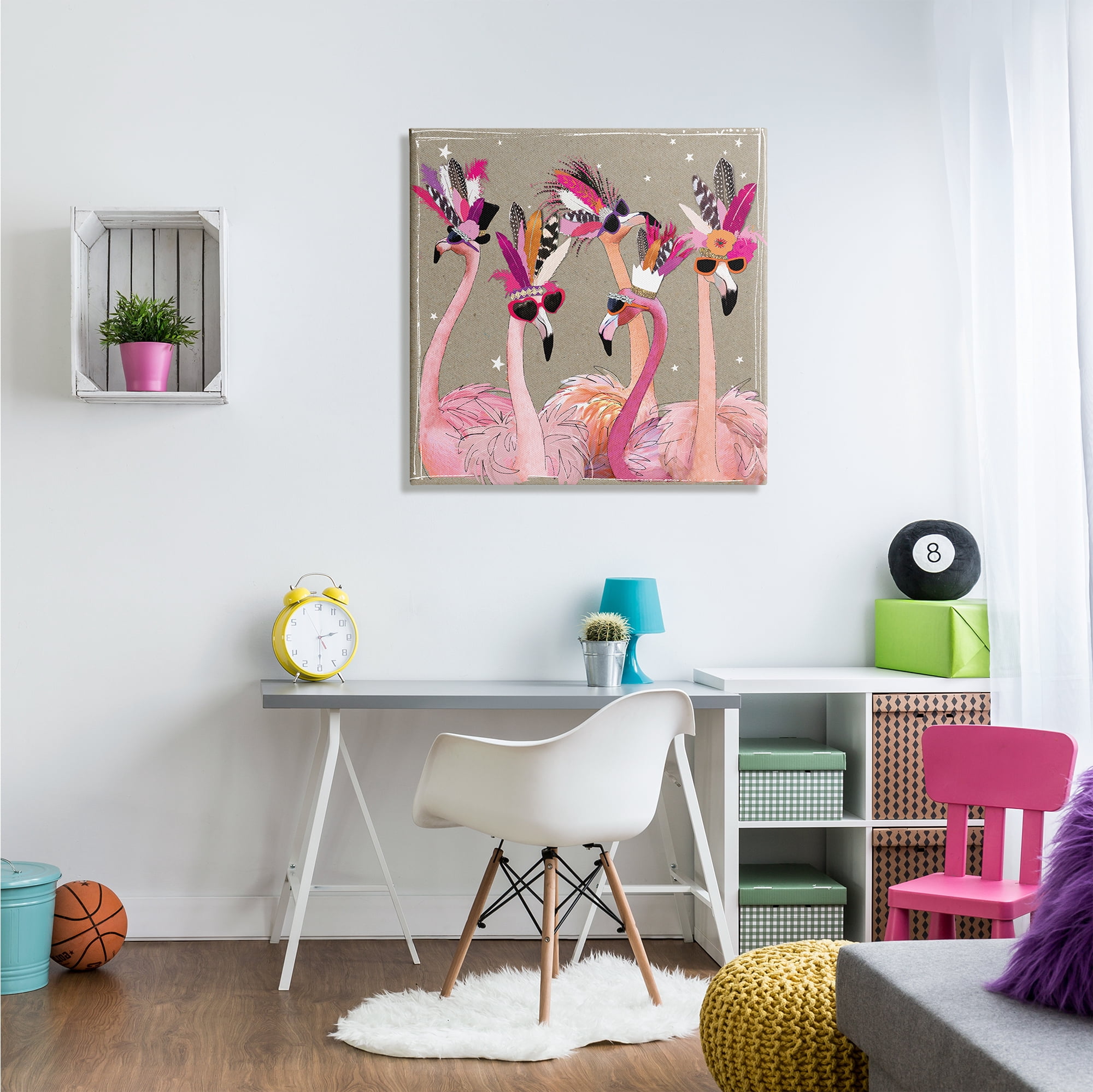 The Stupell Home Decor Collection Fancy Pants Flamingos Wall Art