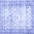 thumbnail image 1 of Ahgly Company Machine Washable Indoor Square Abstract Blue Contemporary Area Rugs, 5' Square, 1 of 4