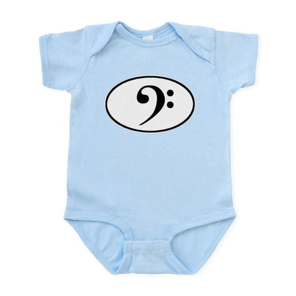CafePress - Bass Clef Infant Bodysuit - Baby Light Bodysuit, Size Newborn - 24 Months