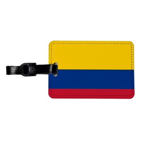 Colombia Country Flag Faux Leather Travel Luggage Tag