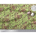 thumbnail image 2 of Soimoi Green Poly Georgette Fabric Floral & Paisley Print Sewing Fabric Yard 52 Inch Wide, 2 of 3