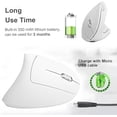 thumbnail image 4 of "Mouse Inalámbrico Ergonómico Recargable Blanco, 2.4GHz Ratón Óptico con 3 DPIs (800/1200/1600), 6 Botones y Receptor USB para Mac y Windows  ", 4 of 6