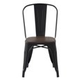 thumbnail image 3 of Homycasa Metal Elm Wood Stackable Black Dining Chair （Set of 2）, 3 of 8