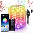 thumbnail image 1 of Lumière, Fil de Cuivre 7 Pieds 20 avec Télécommande Synchronisation Fil de Cuivre 7 Pieds avec Télécommande Fête Intérieure Extérieure Alimenté par Usb avec Télécommande Alimentée Fil de Cuivre Féerique 7 Pieds 20 Led Féerique Qisuo Usb, 1 of 7