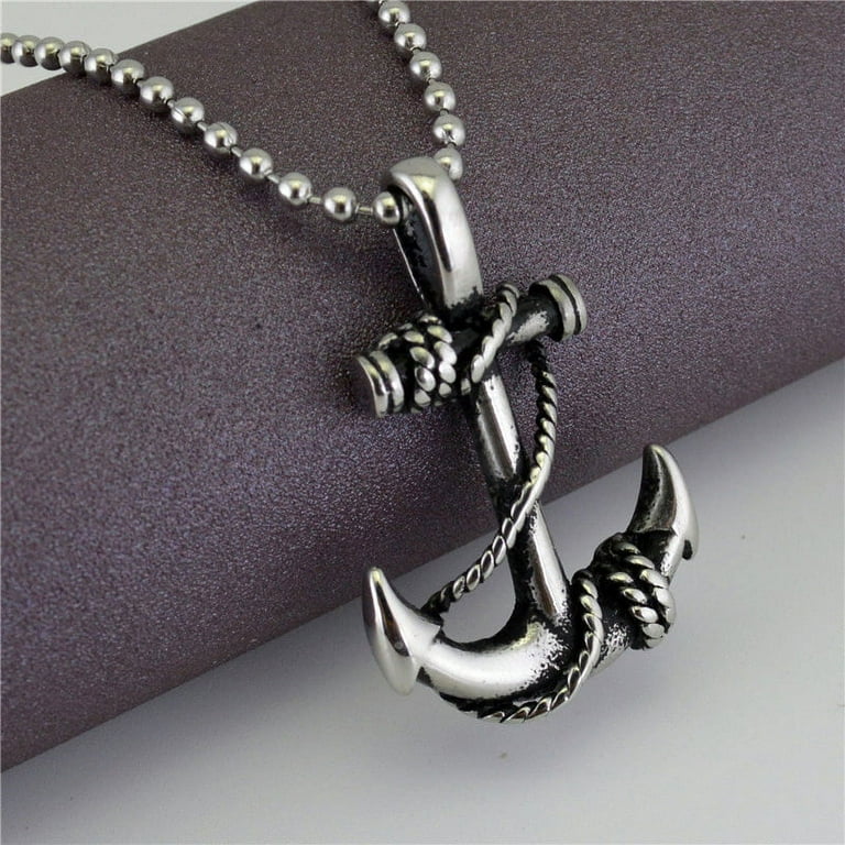 Navy on sale anchor necklace