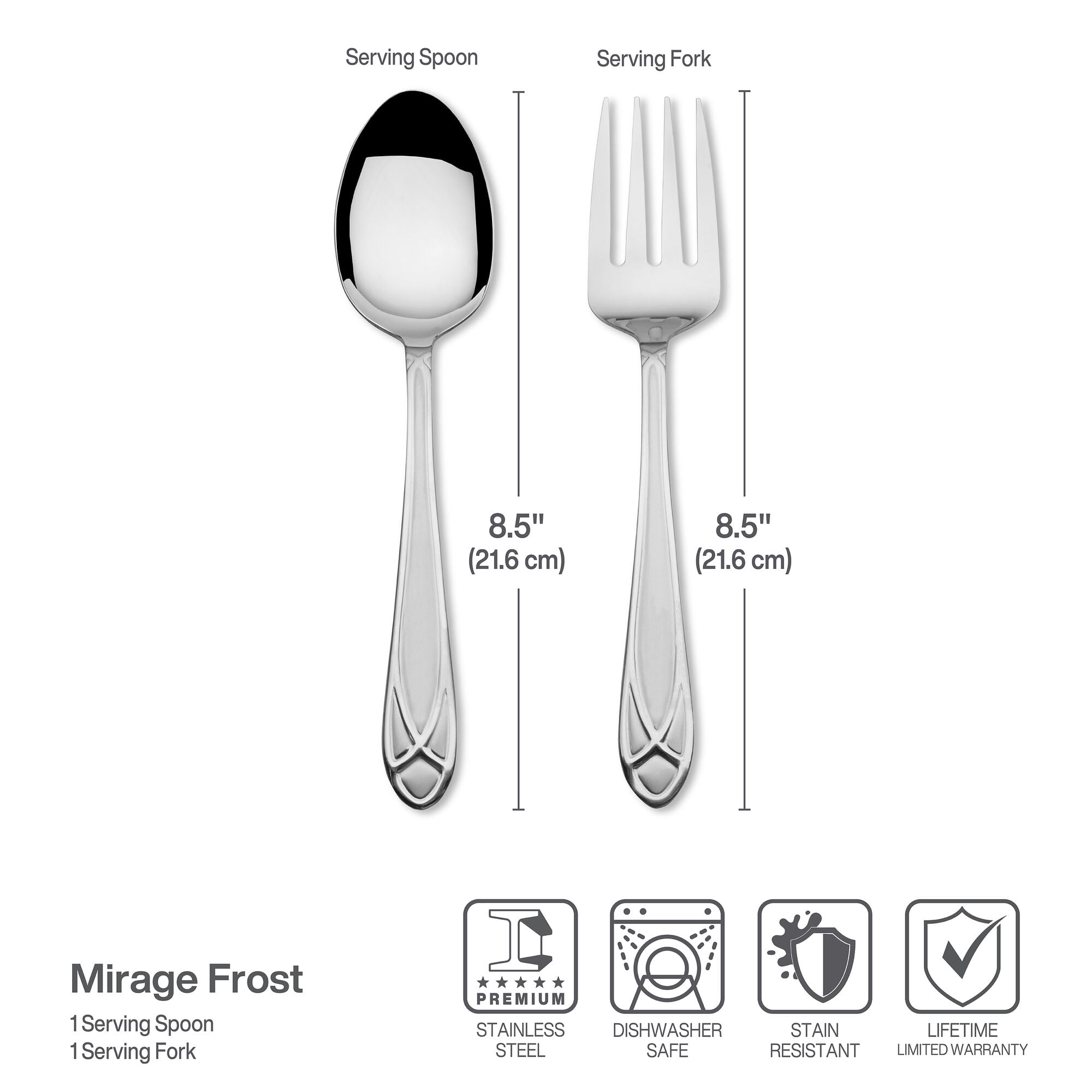 Free Shipping! Pfaltzgraff Mirage Frost 42-Piece Modern Flatware