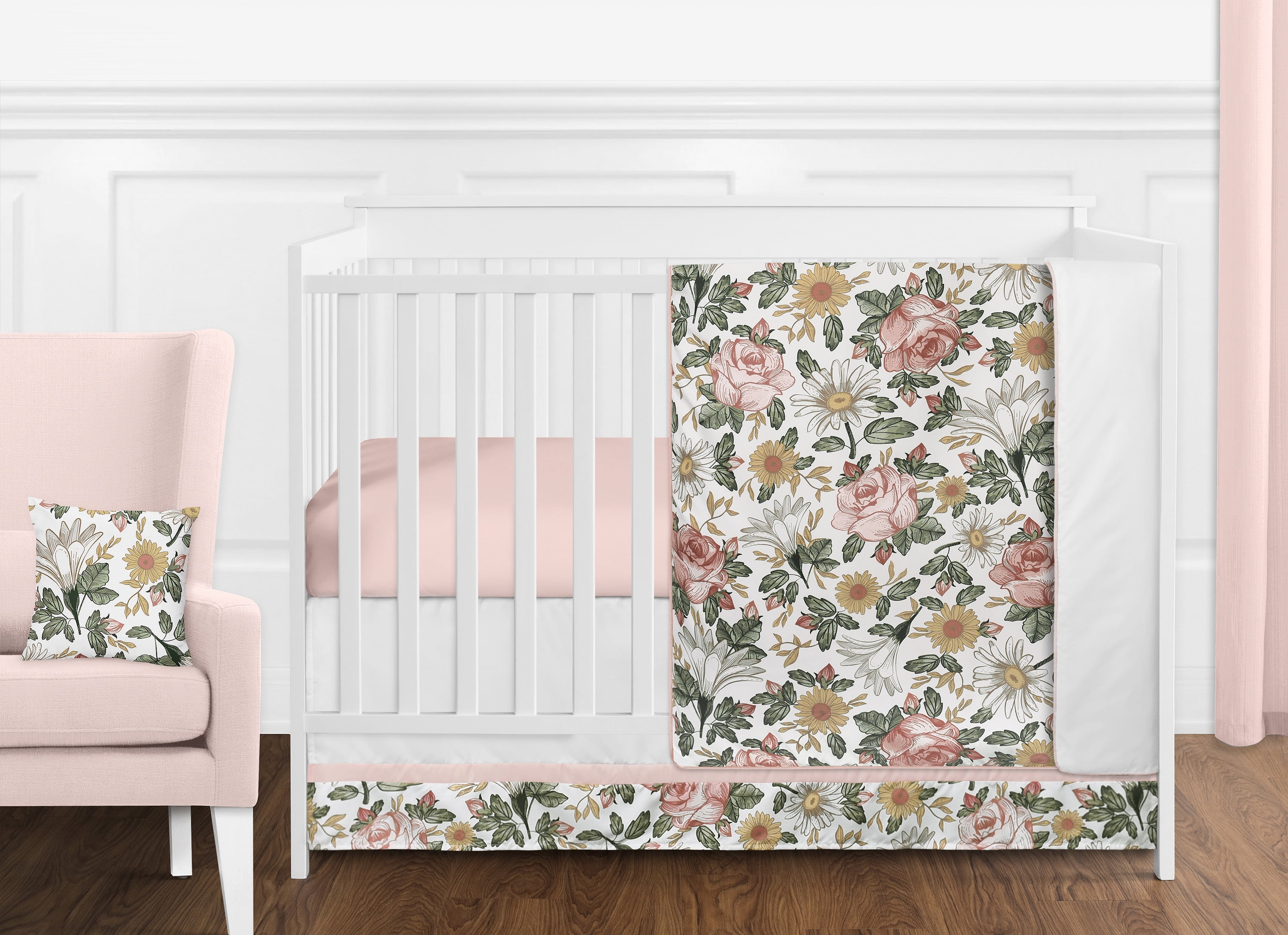 Girl Nursery Bedding Personalized Floral Crib Sheet Crib Sheets Girl Baby Girl Crib Bedding Vintage Floral Crib Bedding Floral Nursery