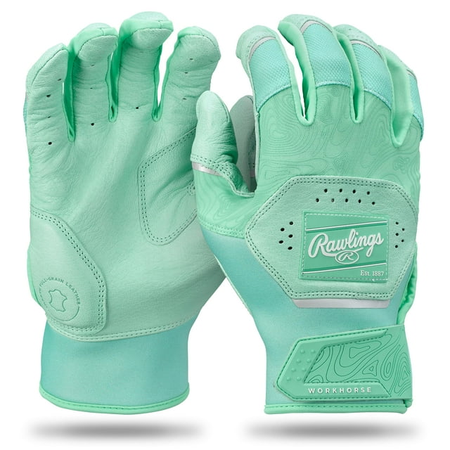 Guantes de Bateo Rawlings Workhorse para Béisbol Verde Menta Medianos