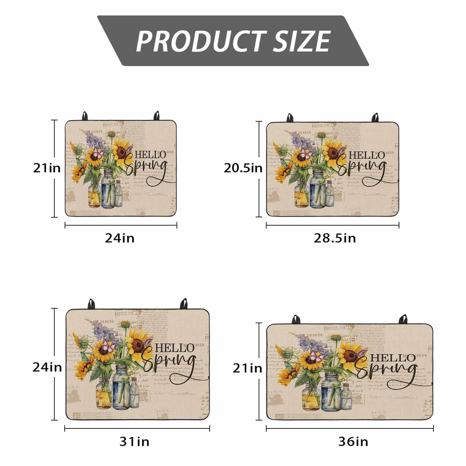 Sunflower Stove Top Cover for Electric Stove, Heat-proof & Non Slip Glass Top Stove Cover Protector, Spring Floral Summer Botanical Farmhouse Kitchen Flat Cooktop Rubber Mat 24x21 Inches