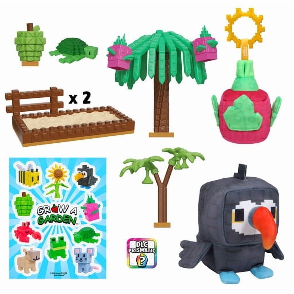 Grow a Garden Dragon Fruit Collector Bundle – 12" Coin Bank, Plush, Figures, Sticker Sheet, Includes DLC