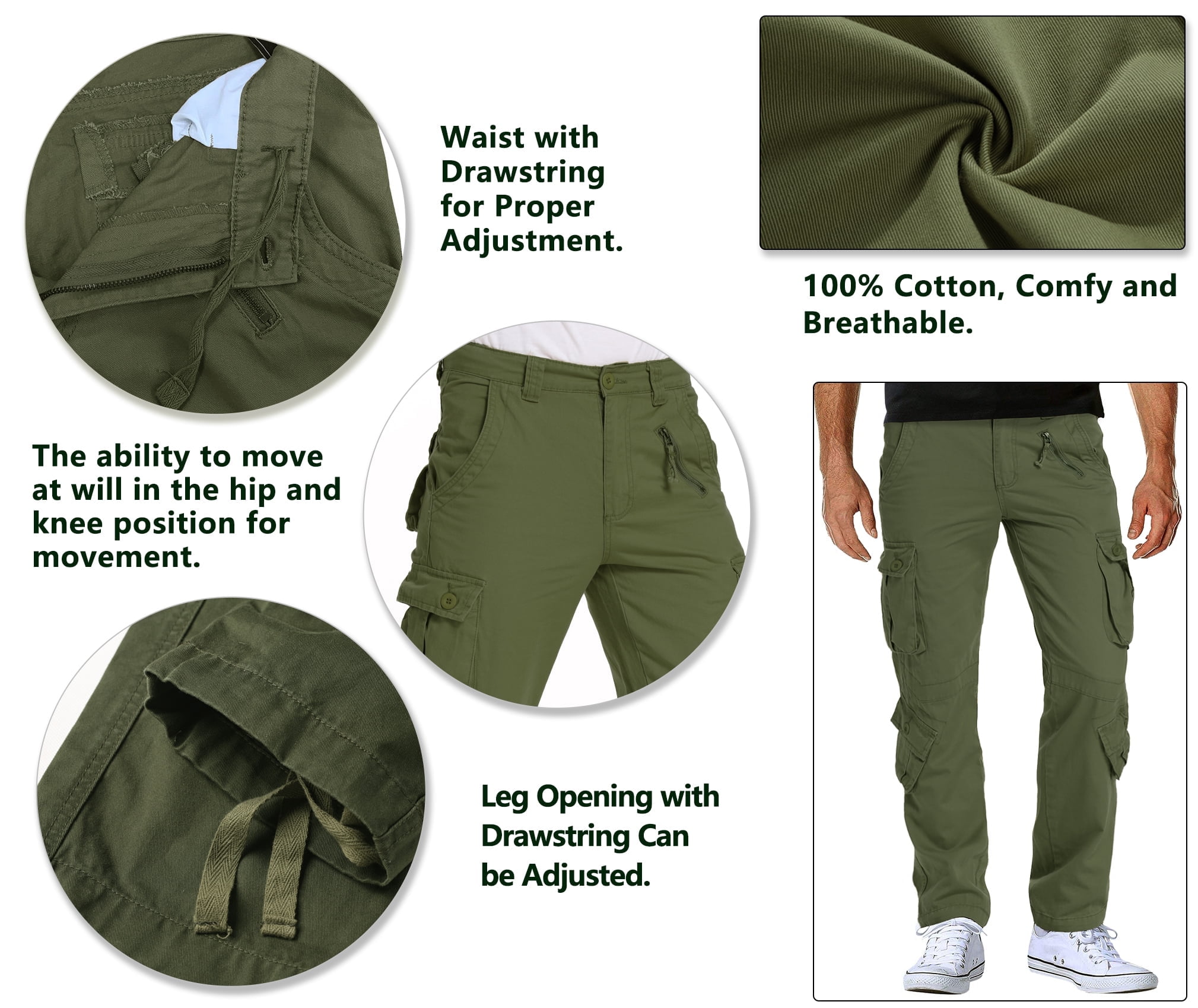 Big Al 100% Cotton Cargo (velcro) Pants - 254