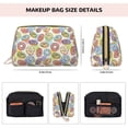 thumbnail image 5 of Naloa Glazed Donuts Leather Makeup Bag for Purse Travel, Portable Small Cosmetic Organizer for Women and Girls, Make up Bag with Zipper, 5 of 8
