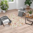 thumbnail image 1 of Vintage Turkish Area Rug, Oriental Scroll with Swirling Leaves with Eastern Design Inspirations, Soft Carpet for Living Room Decor with Distressed Look, 4' X 5.7', Pale Earth, by Ambesonne, 1 of 4
