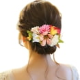 thumbnail image 1 of XASZHN Flower Hair Side Combs Slide Clips Floral Bows Hairpins Set Orange_003 One Size, 1 of 5