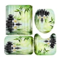 thumbnail image 5 of CSCHome Bamboo Garden HD Printed Shower Curtain Waterproof Anti-Mildew Bathroom Shower Curtain Set of 4 (Shower Curtain + Shower Mat + U-Shape Mat + Toilet Seat Cover), 5 of 5