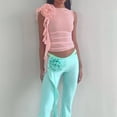 thumbnail image 1 of Women's Fashion Round Neck 3D Flower Perspective Mesh T-shirt Tops, 1 of 8