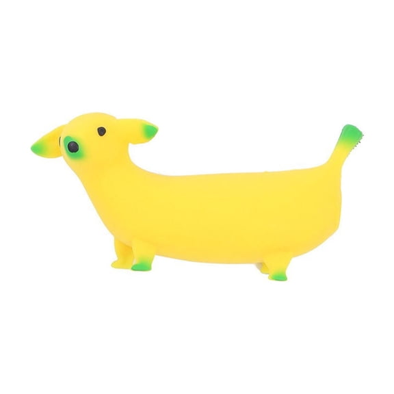 Sand Dog Banana Pull Stretch Fidget Toy, Deformable Squeeze Stress Relief Toy for Kids, Slow Rising Creative Desk Ornament, Fun Sensory Play Gift