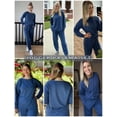 thumbnail image 3 of Ekouaer Lounge Sets for Women 2 Piece Jogger Pajama Long Sleeve Pants Loungewear Sweatsuits Casual Matching Outfits, 3 of 7
