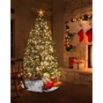 thumbnail image 5 of Navy Blue Green Snowflake Christmas Christmas Tree Skirt 48 Inches Large Christmas Skirt Tree, Xmas Snowflake Rustic Tree Skirt Christmas Decorations for Fireplace Party Holidays Indoor Outdoor, 5 of 7