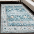 thumbnail image 7 of Yesfashion 5' x 7' Machine Washable Area Rug Vintage Persian Print Rug Low Pile Non-Slip Distressed Floor Cover, Light Green, 7 of 7