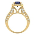 thumbnail image 4 of 2.7ct round cut blue sapphire 18k yellow gold halo Bridal Wedding Engagement Promise Anniversary Ring for Women size 10, 4 of 7