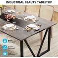 thumbnail image 5 of Tribesigns Dining Table for 6-8 People, 70.8 inch Industrial Large Kitchen Table with Heavy Duty Metal Frame, Rectangle Wood Dining Room Table for Kitchen, Living Room, Grey, 5 of 7