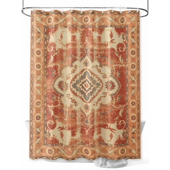 Shower Curtain Burnt Orange Bohemia Shower Curtains for Bathroom, Waterproof Polyester Shower Curtain Set with Hooks, Standard Size 72" x 72" Tribal Vintage Boho
