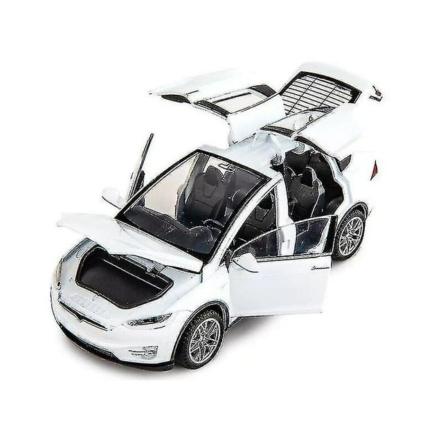 1/32 Tesla Model S Suv Toy Car Model Diecast Alloy Metal Miniature Sound Light Pull Back 1:32 Collection Gift For Boy Kid