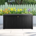 thumbnail image 4 of MAYEERTY 180 Gallon Outdoor Deck Box, Large Capacity Storage Box for Patio Furniture Cushions, Pillow with Wheels, Black, 4 of 7