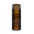 thumbnail image 2 of Linden Black Ceramic Polished Finish Mens Domed Wedding Band With Koa Wood Inlay, 2 of 2