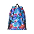 thumbnail image 2 of Naloa Bright Flowers Canvas Backpack for Men Women Rucksack Casual Travel Daypack College Tote Satchel Bookbag for Teens-Small, 2 of 7