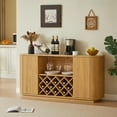 thumbnail image 4 of TrumanPick 58" Wine Bar Cabinet with Adjustable Shelves,Modern Liquor Whiskey Coffee Station, Farmhouse Buffet Sideboard with Storage for Living Room, Kitchen, Entryway, Natural, 4 of 10