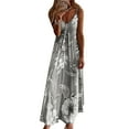 thumbnail image 1 of Robe Longue Maxi Grande Taille pour Femmes Bretelles Spaghetti Couleur Dégradée Robe Décontractée Col en V Plage Vacances Fête Robe d'Été, 1 of 3