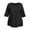 Black, variant on Vivianyo HD Women's Tiered Layered Hem Blouse, Round Neck 3/4 Sleeve Swing Tunic Top for Women, Fall Versatile Top for Office and Weekend, Sizes L-5XL