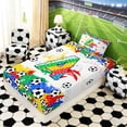 thumbnail image 5 of Erosebridal Letter A Soccer Ball Print Twin Sheet Sets, Sports Monogram Bedding for Kids Boys and Girls, 1 Flat Sheet, 1 Fitted Sheet and 1 Pillowcase, 5 of 6
