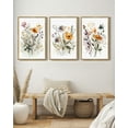 thumbnail image 5 of 16x24in Natural Framed Flower Wall Decor Colorful Floral Wall Hanging Decor Botanical Pictures Framed for Office Dining Room Hallway Canvas Wall Art, 5 of 9