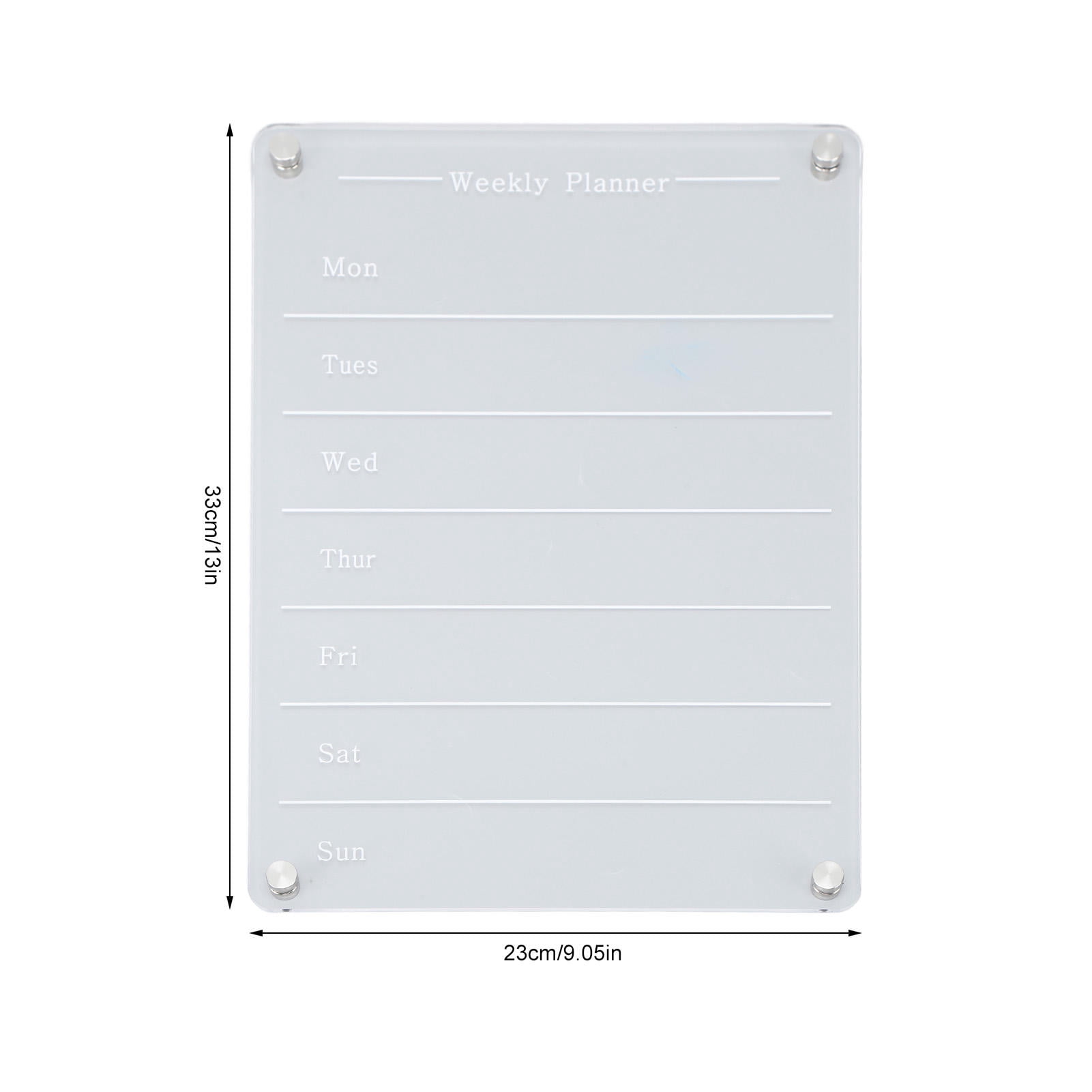 BIMZUC Clear Acrylic Magnetic Calendar Board – Transparent Wet‑Dry Erase, Reusable, Fridge‑Friendly Weekly Planner