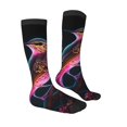 thumbnail image 3 of Vsdgher Glowing Leaf Bird Print Thigh High Socks Extra Long Stretchy Sock Women Over Knee High Opaque Stocking Daily Wear, 3 of 5