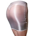 thumbnail image 5 of Women See Through Micro Mini Skirt Stretchy Shiny Sheer Semi Opaque High Waist Bodycon Dress, 5 of 6