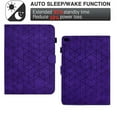 thumbnail image 2 of Embossed Folio Flip Smart Case Cover for iPad 5th Gen 9.7" 2017/iPad 6th Gen 9.7" 2018, Premium PU Leather Kickstand Card Slots Magnetic Auto Sleep / Wake with Pen Slot Case, Purple, 2 of 5