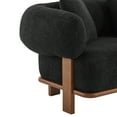 thumbnail image 6 of Christopher Knight Home Modern Minimalist 3-Seater Sofa, Rounded Arms, Solid Wood Frame, Black, 6 of 10