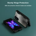 thumbnail image 2 of for Samsung Galaxy Z Fold 6 with Hinge Protection + Pen Holder, Stylish Litchi Pattern PU Leather +PC Folding Case with Screen Protector for Samsung Galaxy Z Fold 6, Black, 2 of 7