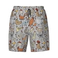 thumbnail image 4 of Lsque Mens Swim Trunks Funny Chicken Pattern - Bathing Suit Compression Liner - Beach Swim Shorts Swimwear - (S-3XL) - Stretch Quick Dry -Large, 4 of 9