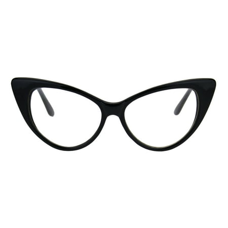 Classic Womens Gothic Clear Lens Cat Eye Glasses