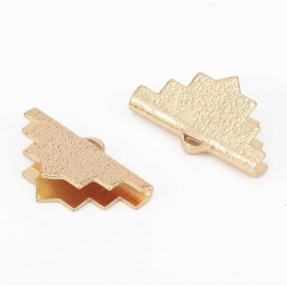 Brass Ribbon Crimp Ends Long-Lasting Plated Rough Triangle Light golden 11.5x20mm Hole: 0.8mm